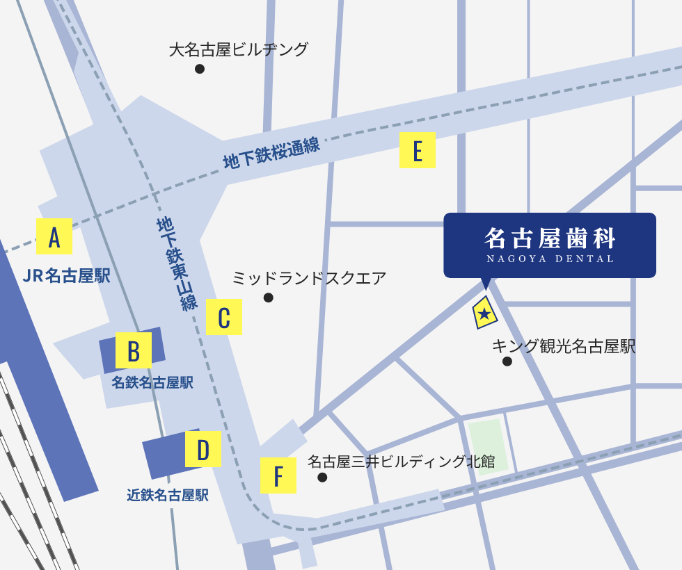 名古屋歯科 名古屋駅院の周辺地図
